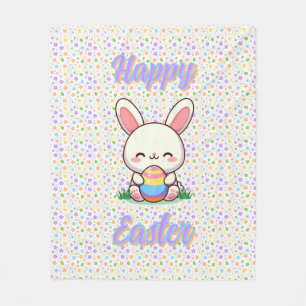 Cute spring/Easter bunny with egg Fleece Blanket