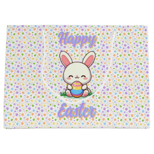 Cute spring/Easter bunny with egg Large Gift Bag