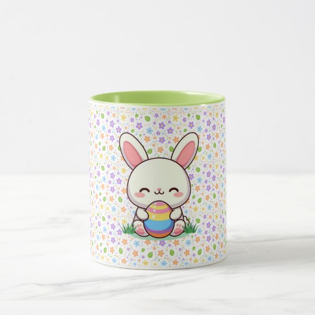 Cute spring/Easter bunny with egg Mug (Center)