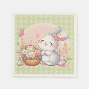 Cute spring/Easter bunny with egg Napkin