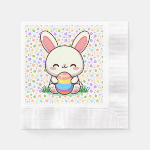 Cute spring/Easter bunny with egg Napkin