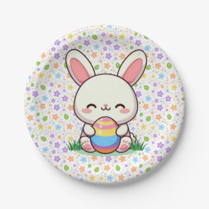 Cute spring/Easter bunny with egg Paper Plate