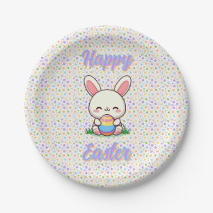Cute spring/Easter bunny with egg Paper Plate