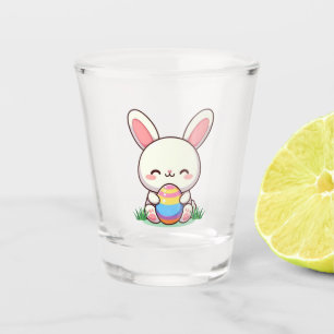 Cute spring/Easter bunny with egg Shot Glass
