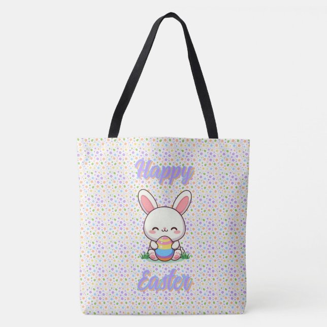 Cute spring/Easter bunny with egg Tote Bag (Front)