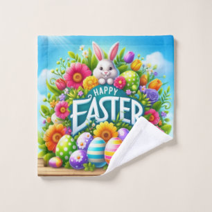 Cute spring/Easter bunny with egg Wash Cloth