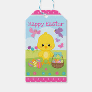 Cute Spring Easter Chick & Chocolate Eggs Easter Gift Tags
