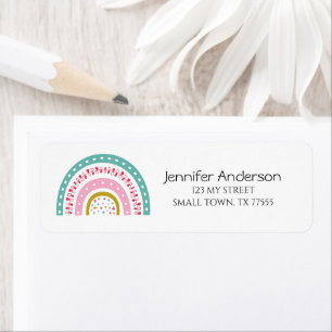 Cute Spring Easter Pink Blue Green Rainbow Address
