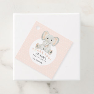 Cute Spring Elephant Watercolor Illustration Favour Tags