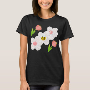 Cute Spring Floral Bee T-Shirt