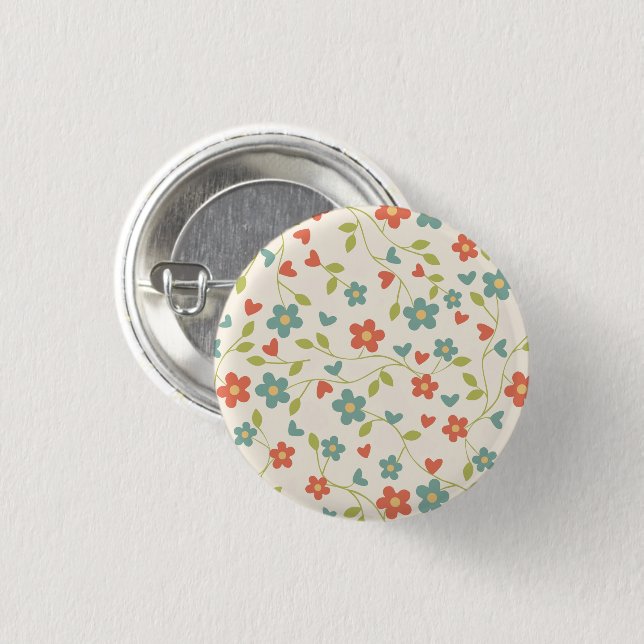 Cute Spring Flowers 1 Inch Round Button (Front & Back)