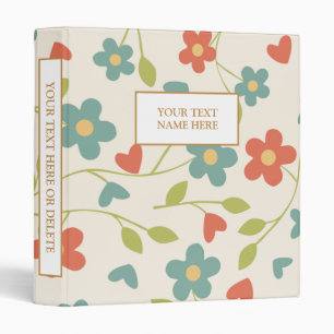Cute Spring Flowers - Add Your Text/Name/More Binder