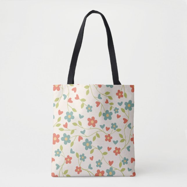 Cute Spring Flowers Tote Bag (Front)