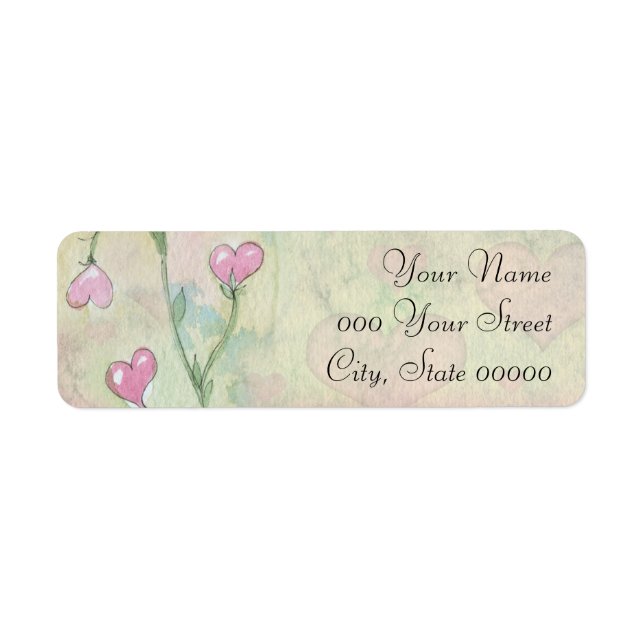 Cute Spring Pink Heart Flowers Wedding (Front)