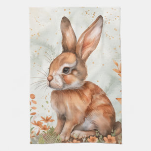 Cute Spring Rabbit Kitchen Towel