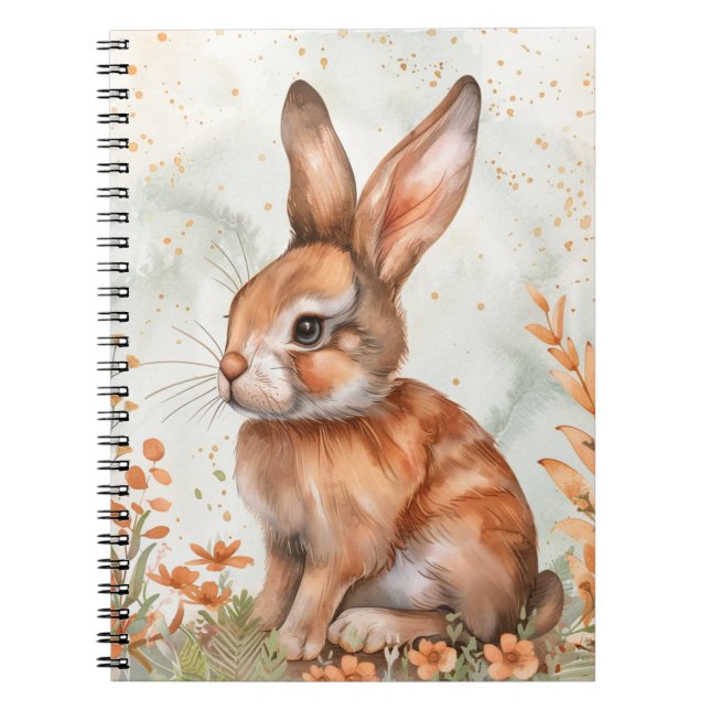 Cute Spring Rabbit Notebook (Front)