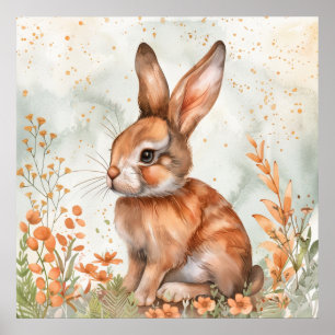 Cute Spring Rabbit Poster