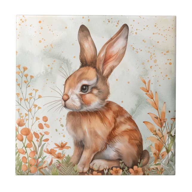Cute Spring Rabbit Tile (Front)