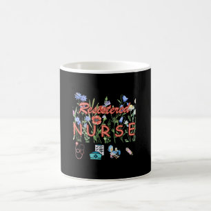 Cute Spring Registered Nurse Floral Theme Coffee Mug