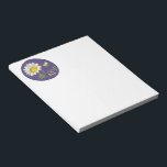 Cute Spring Scene with Daisy Flower and Bee Notepad<br><div class="desc">Cute Simple Illustration depicting a Daisy Flower and a Hovering Bumblebee with Text Leaf me Bee</div>