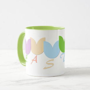 Cute Spring Tulips, 6-Letter Names Personalization Mug
