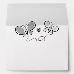 Cute spring wedding envelopes with butterfly liner