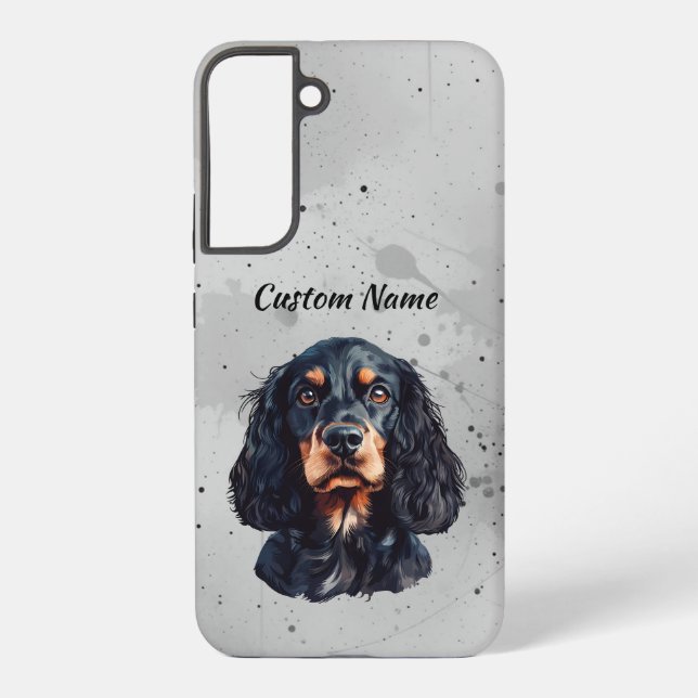 Cute Springer Spaniel  Dog Pet Custom Name Samsung Galaxy S22+ Case (Back)