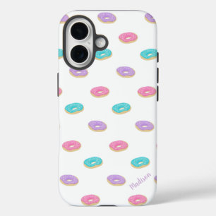 Cute Sprinkle Doughnuts Pattern Personalized iPhone 16 Case