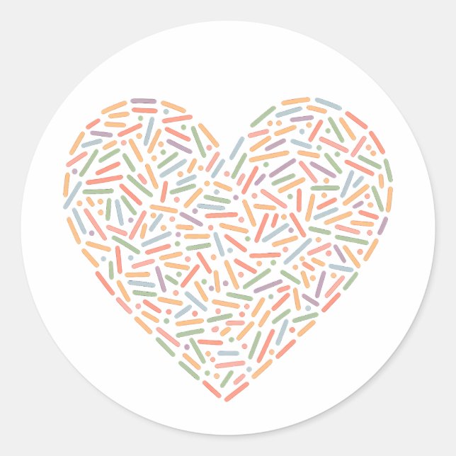Cute Sprinkle Heart | Baby Sprinkle Classic Round Sticker (Front)