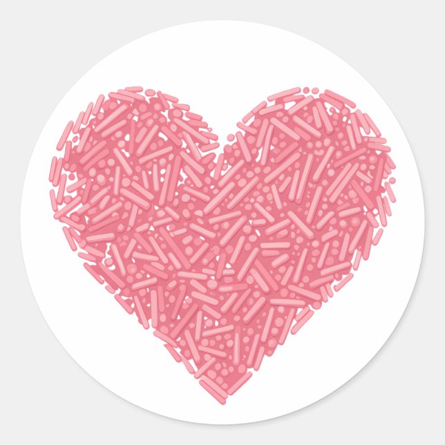 Cute Sprinkle Heart | Baby Sprinkle Classic Round Sticker (Front)