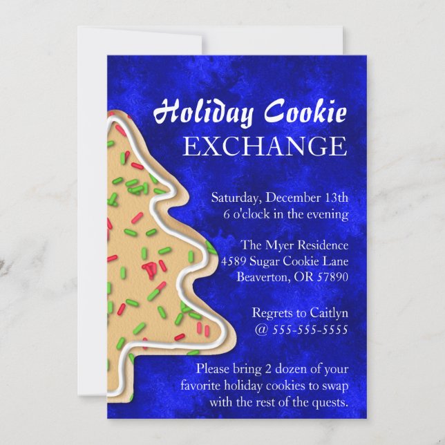 Cute Sprinkle Sugar Cookie Exchange Holiday Invite (Front)