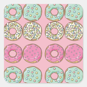 Cute Sprinkled Frosted Doughnuts Stickers