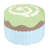 Cute Sprinkled Green Cupcake Pouf (Angled Back)