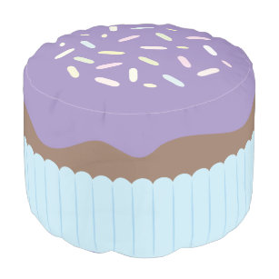 Cute Sprinkled Purple Cupcake Pouf