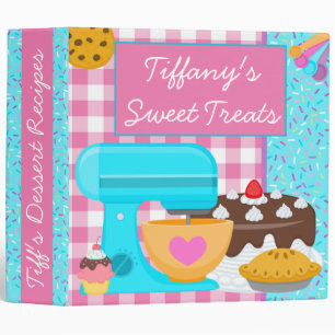 Cute Sprinkles Baker Dessert Recipe Binder