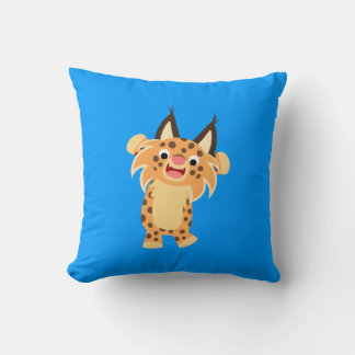 Cute Spunky Cartoon Bobcat Pillow