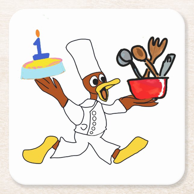 Cute Square Paper Coaster (Front)