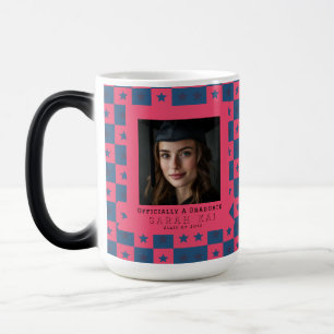 Cute Square Pattern College Graduation Magic Mug