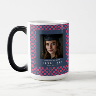 Cute Square Pattern College Graduation Magic Mug