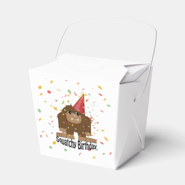 Cute Squatchy Birthday Bigfoot Favor Box (Front Side)