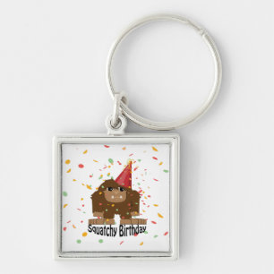 Cute Squatchy Birthday Bigfoot Keychain