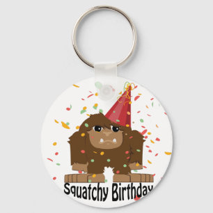 Cute Squatchy Birthday Bigfoot Keychain