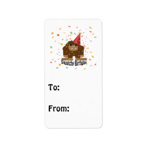 Cute Squatchy Birthday Bigfoot Label