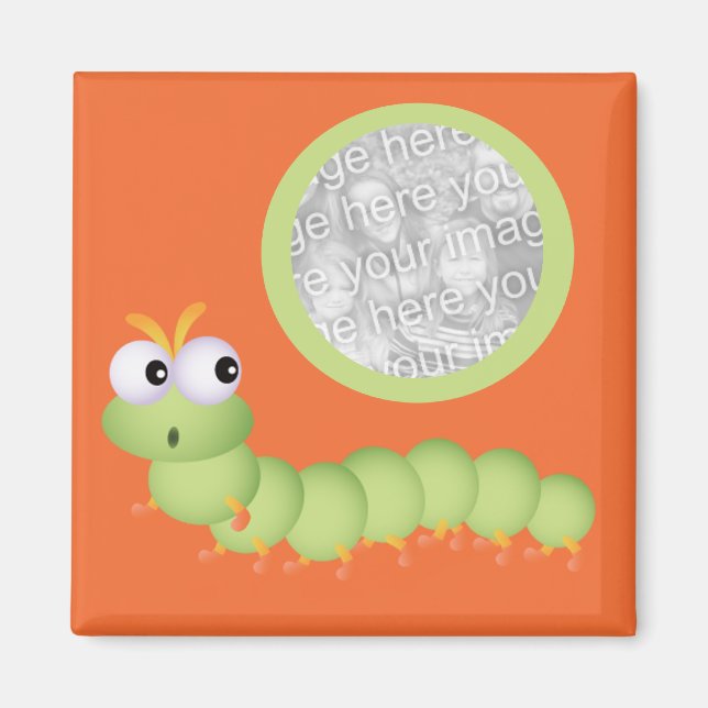 Cute Squiggly Worm Photo Magnet (Front)
