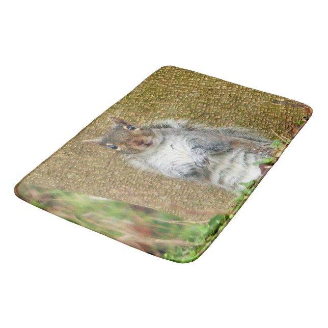 Cute Squirrel Bath Mat (Angled)