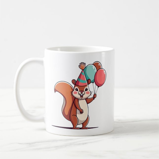 Cute Squirrel Birthday Coffee Mug (Left)
