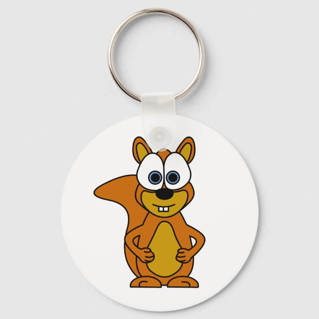 Cute Squirrel Cartoon Keychain (Front)