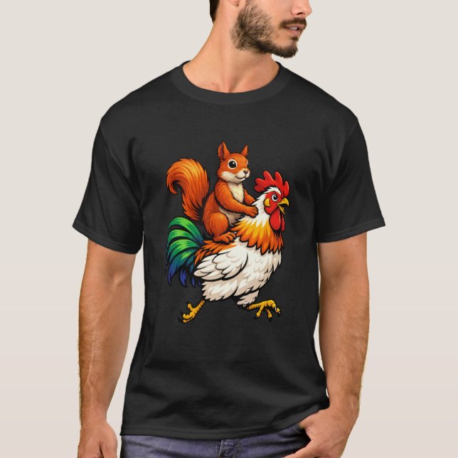 Cute Squirrel Chicken T-Shirt (Front)