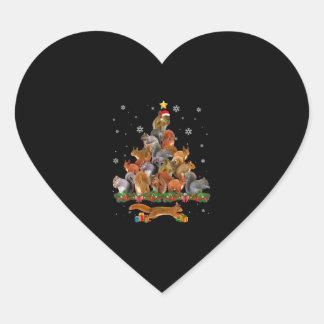 Cute Squirrel Christmas Tree gift decor Xmas tree Heart Sticker