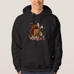 Cute Squirrel Easter Day Bunny Eggs Easter Costume Hoodie